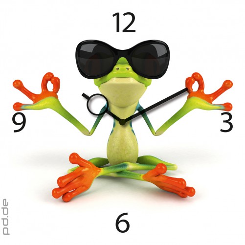 coole wohnzimmer uhren:Uhr aus Glas Glasuhr Wanduhr – Frosch in Meditation Sonnenbrille – 30 coole wohnzimmer uhren:Uhr aus Glas Glasuhr Wanduhr – Frosch in Meditation Sonnenbrille – 30