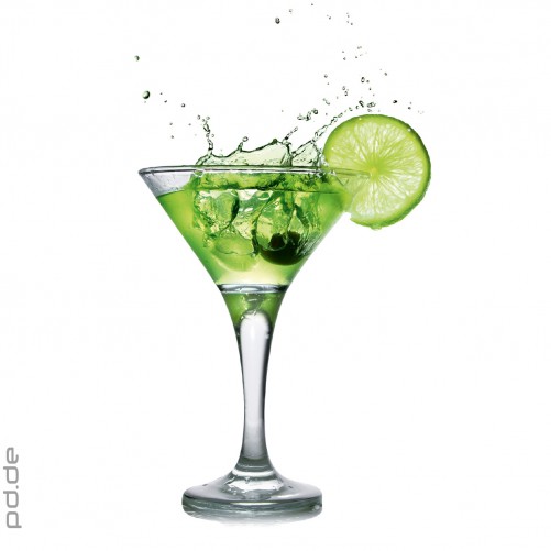 kunst party 17 Cocktail mit Scheibe Glas Glasbild Limetten